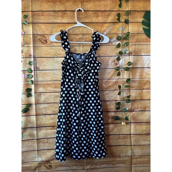 Vero Moda Black w/White Polka Dot Mini Dress, Size M NWOT - Picture 2 of 7
